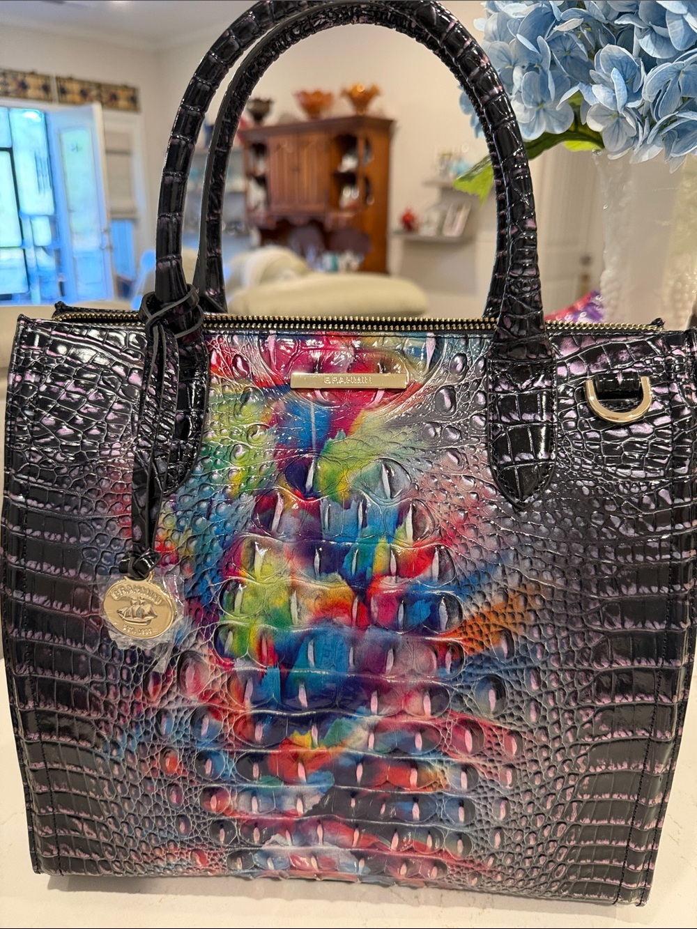 Brahmin Caroline in Black Prism Melbourne with matching Ady Wallet - Picture 2 of 12